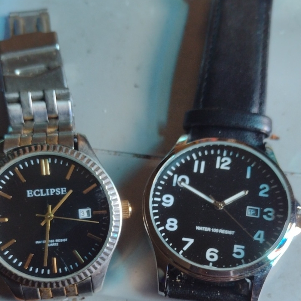 Eclipse & Amazon Black and Silver Watch Set